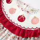 Fall Pumpkin Embroidery Girls Dress Floral Ruffle Collar Dress