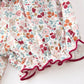 Fall Pumpkin Embroidery Girls Dress Floral Ruffle Collar Dress