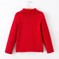 Baby Girl Christmas Red Knit Sweater with Embroidered Tree Appliqué