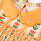 Fall Floral Stripe Girls Dress Petals Collar Smocked