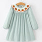 Halloween Thanksgiving Pumpkin Embroidery Girls Dress Peter Pan Collar