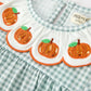 Halloween Thanksgiving Pumpkin Embroidery Girls Dress Peter Pan Collar