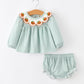 Halloween Thanksgiving Embroidered Pumpkin Girls Bloomer Set