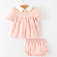 Halloween Pumpkin Embroidered Girls Bloomer Set