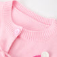 Baby Girl Christmas Pink Santa Bow Knit Cardigan Sweater
