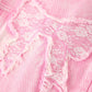 Girls Pink Denim Jacket with Lace Bow Back Detail