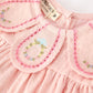 Fall Baby Girl Pink Peter Pan Collar Embroidered Bloomer Set