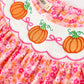 Girls Halloween & Thanksgiving Hot Pink Smocked Twirl Dress