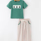 Boys Christmas Embroidered T-Shirt & Plaid Pants Set