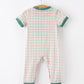 Baby Boy Christmas Embroidered Plaid Jonjon Romper