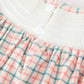 Girls Christmas Smocked Plaid Dress with Tree Embroidery