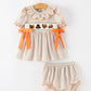 Thanksgiving Smocked Girls Dress Bloomer Set Turkey Embroidery