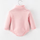 Christmas Candy Cane Bow Knit Baby Girls Romper