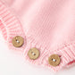 Christmas Candy Cane Bow Knit Baby Girls Romper