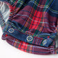 Navy Red Christmas Plaid Wreath Baby Girl Bubble Romper