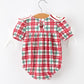 Red Christmas Plaid Wreath Baby Girl Bubble Romper