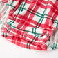 Red Christmas Plaid Wreath Baby Girl Bubble Romper