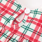 Red Christmas Plaid Wreath Baby Girl Bubble Romper