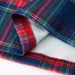 Navy Red Christmas Plaid Wreath Embroidered Girl Dress