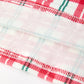 Red Christmas Plaid Wreath Embroidered Girl Dress