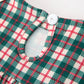 Baby Girl Christmas Plaid Embroidered Dress Wreath Collar
