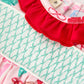 Baby Girl Christmas Smocked Bubble Romper Bow Print