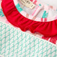 Girl Christmas Smocked Dress Red Green Bow Holiday Party Dress