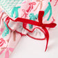 Girl Christmas Smocked Dress Red Green Bow Holiday Party Dress