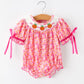 Girls Halloween & Thanksgiving Floral Smocked Bubble Romper