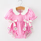 Christmas Baby Girls Santa Bow Peter Pan Collar Romper