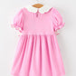 Christmas Girls Santa Bow Peter Pan Collar Dress