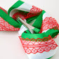 Christmas Red Lace Green Layered Bow Hair Clip 6.3 Inches