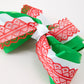 Christmas Red Lace Green Layered Bow Hair Clip 6.3 Inches