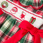 Christmas Girls Plaid Smocked Ruffle Collar Bloomer Set