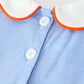 Fall Girls Plaid Pumpkin Appliqué Peter Pan Collar Dress