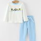 Christmas Nativity Embroidered Boys Long Sleeve Top And Pants Set