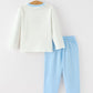 Christmas Nativity Embroidered Boys Long Sleeve Top And Pants Set