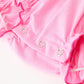 Baby Girls Christmas Santa Embroidered Ruffle Bubble Romper