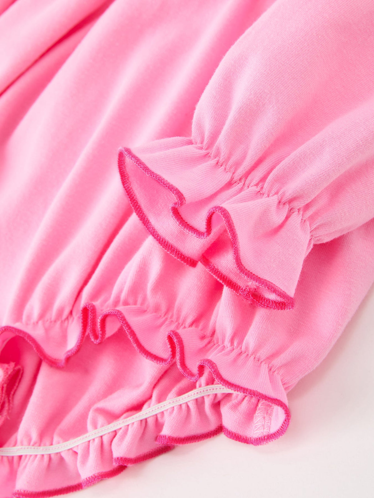 Baby Girls Christmas Santa Embroidered Ruffle Bubble Romper