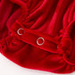 Christmas Velvet Baby Romper Smocked Embroidery Bow