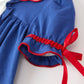 Christmas Santa Embroidery Girls Bloomer Set Peter Pan Collar
