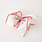 Girls' Christmas Santa Embroidered 6.25" Hair Bow – White/Pink