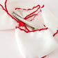 Girls' Christmas Santa Embroidered 6.25" Hair Bow – White/Pink