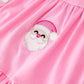 Christmas Santa Embroidery Girls Dress Ruffle Sleeve
