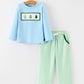 Christmas Boys Christmas Tree Embroidered Long Sleeve Top & Pants Set