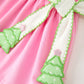 Baby Girls Christmas Pink Bow Christmas Tree Top & Bloomer Set