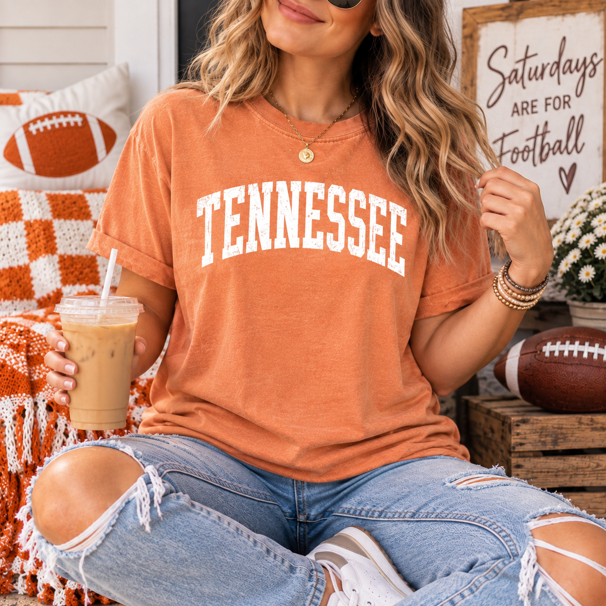 Distressed Tennessee Football Tee, Vintage Collegiate Game Day Shirt