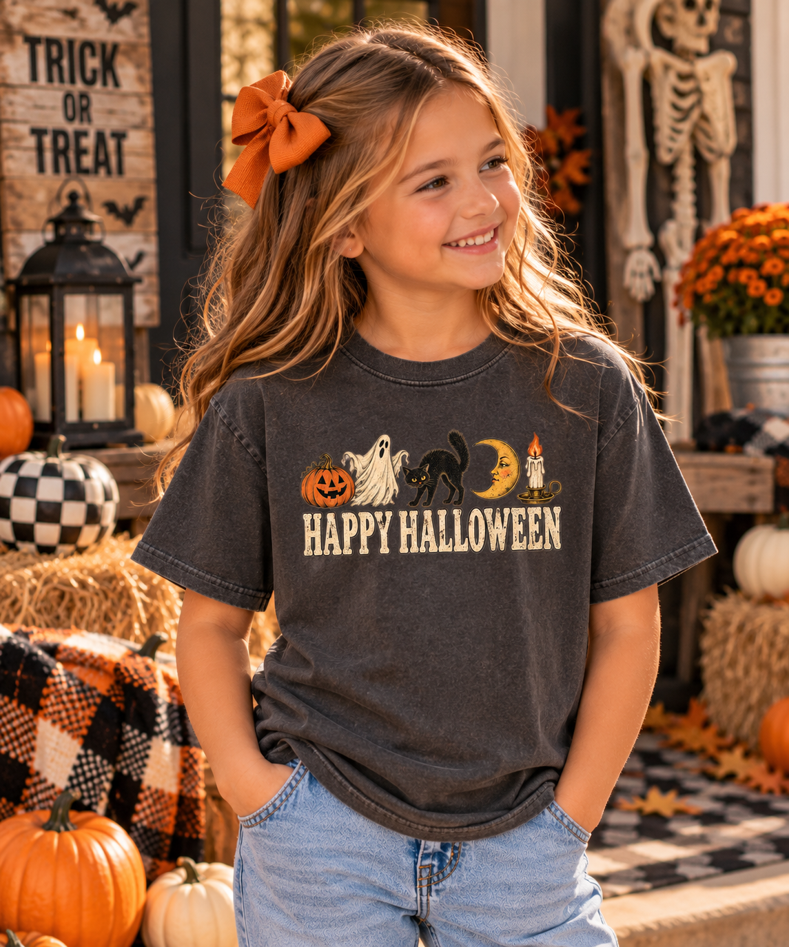 Vintage Halloween Character Lineup – Youth Tee