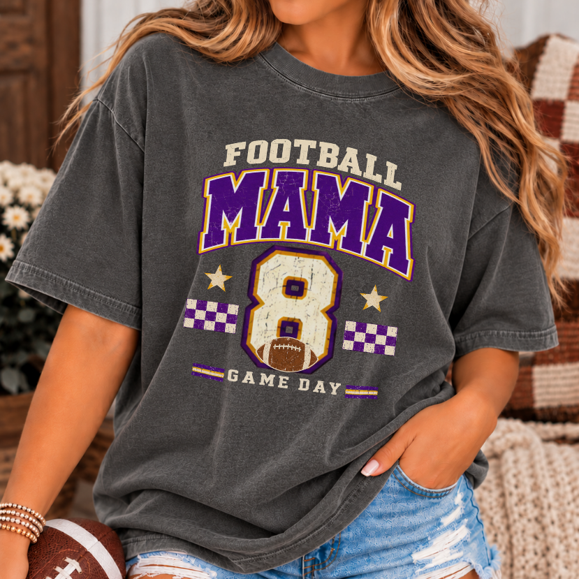 Personalized Football Mama Shirt | Custom Team Color Football Mom Tee | Custom Jersey Number Shirt | Football Mama Tee | Game Day Mom Shirt