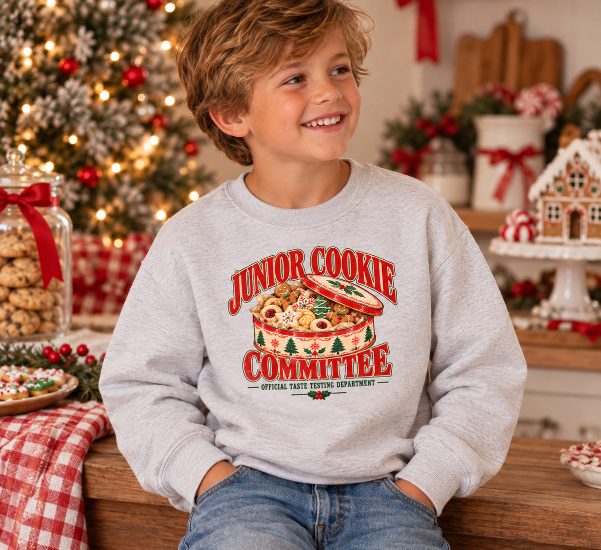 Junior Cookie Committee Youth Shirt | Christmas Kids Tee